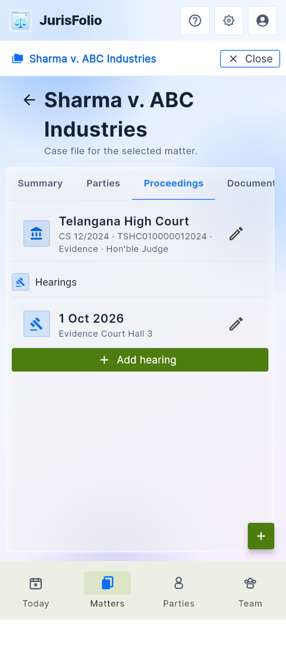 Proceedings list as the phone chronology companion