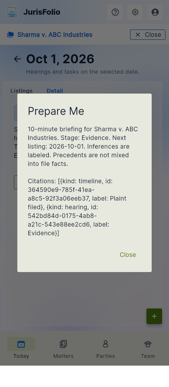 Prepare Me on a phone
